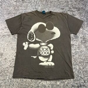 Vintage 90s Joe Cool T Shirt Mens Large Black Faded 1994 Peanuts Cartoon Graphic